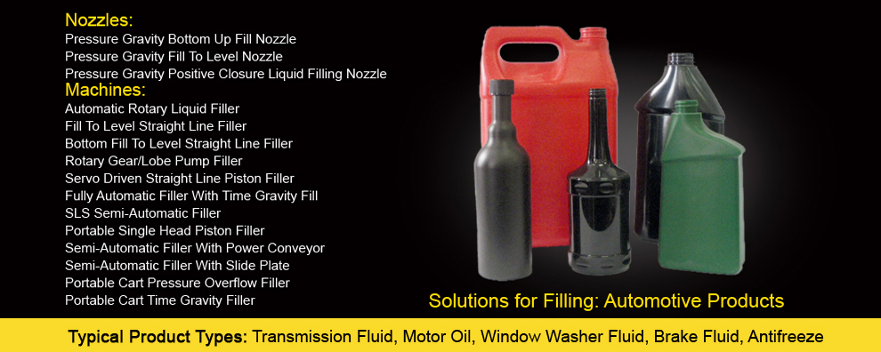 Liquid Fillers for Oil, Brake Fluid, and Antifreeze